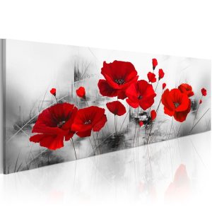 Cuadro decorativo flores rojas