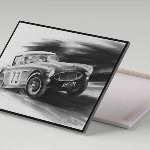 Cuadro 30x40 Aston Martin Blanco y Negro
