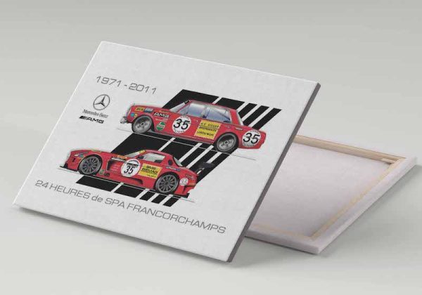 Cuadro 30x40 Mercedes AMG 1971-2011 24 horas de Spa Francorchamps