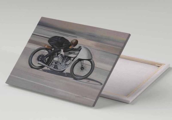 Cuadro 30x40 Moto Norton en Pista