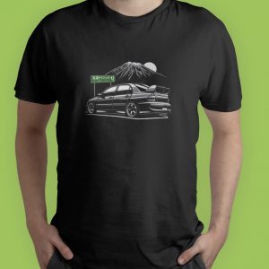Polera Mitsubishi Evo Blanco y Negro