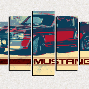 Cuadro 5 piezas Ford Mustang Rojo