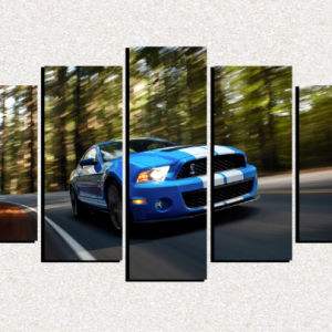 Cuadro 5 piezas Ford Mustang Azul