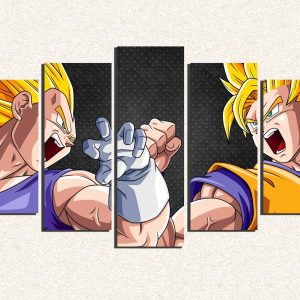 Cuadro 5 piezas Goku Vs Vegeta