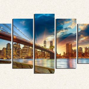 Cuadro 5 piezas Puente de Brooklyn