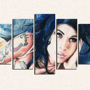 Cuadro 5 piezas Amy Winehouse