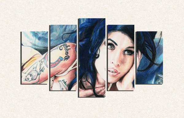 Cuadro 5 piezas Amy Winehouse