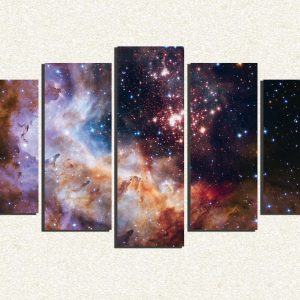 Cuadro 5 piezas Estrellas y nebulosa