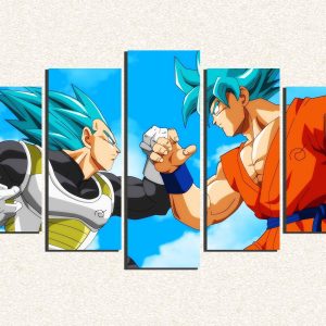 Cuadro 5 piezas Vegeta Vs Goku