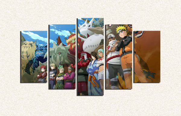 Cuadro 5 piezas Naruto