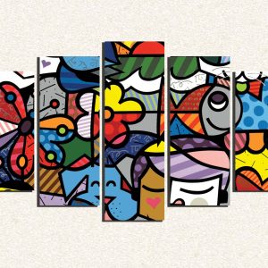 Cuadro 5 piezas Formas coloridas