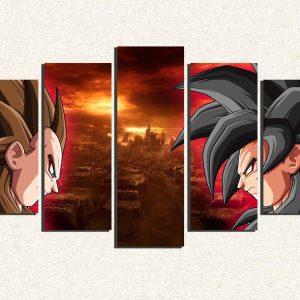 Cuadro 5 piezas Goku y Vegeta Super Saiyan 4