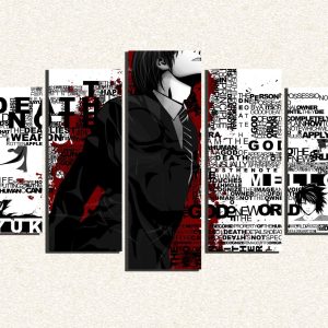 Cuadro 5 piezas Light Yagami Death Note