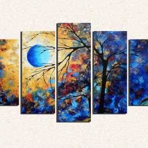 Cuadro 5 piezas Arbol y Luna