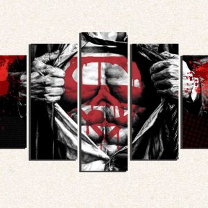 Cuadro 5 piezas Simbolo Superman pecho