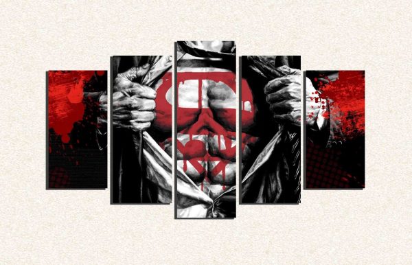 Cuadro 5 piezas Simbolo Superman pecho