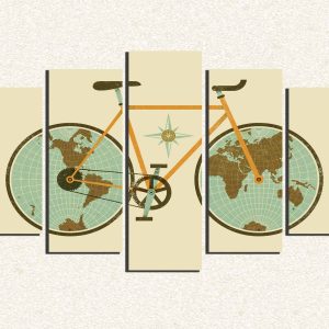Cuadro 5 piezas Bicicleta Mapa
