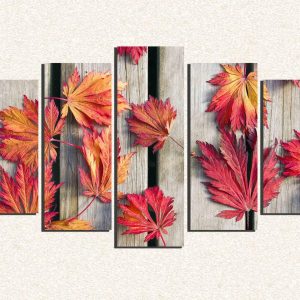 Cuadro 5 piezas Hojas de Otoño