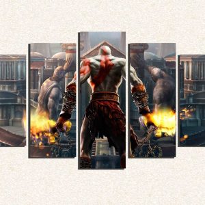 Cuadro 5 piezas Kratos God Of War