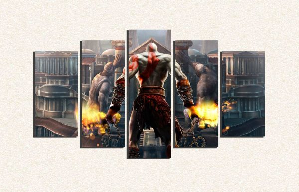 Cuadro 5 piezas Kratos God Of War