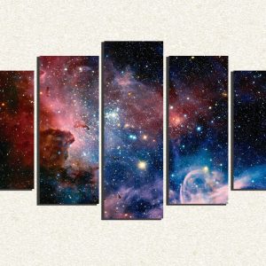 Cuadro 5 piezas Estrellas en el Espacio