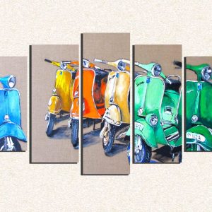 Cuadro 5 piezas Motos Scooter
