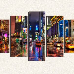 Cuadro 5 piezas Luces de la ciudad
