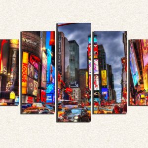 Cuadro 5 piezas Ciudad con pantallas