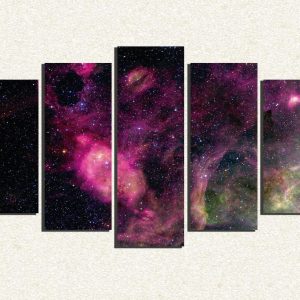 Cuadro 5 piezas Nebulosa Morada
